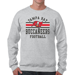 Tampa Bay Buccaneers NFL Team Stripe Crew Sweatshirt - Sport Gray