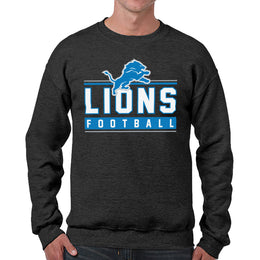 Detroit Lions NFL Adult True Fan Crewneck Sweatshirt - Charcoal