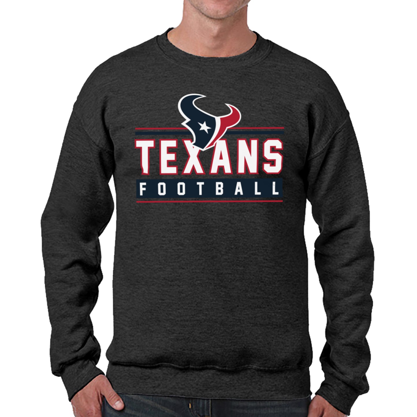 Houston Texans NFL Adult True Fan Crewneck Sweatshirt - Charcoal