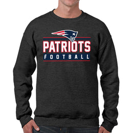 New England Patriots NFL Adult True Fan Crewneck Sweatshirt - Charcoal