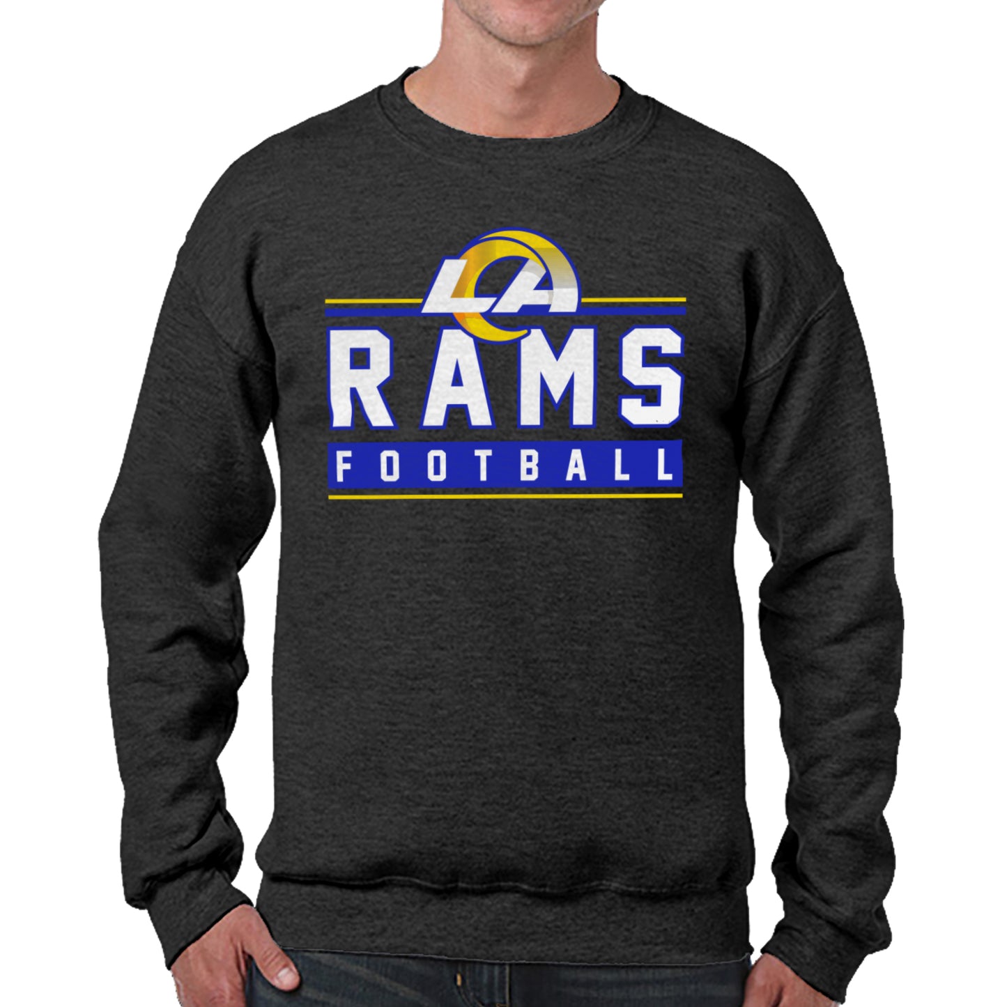Los Angeles Rams NFL Adult True Fan Crewneck Sweatshirt - Charcoal