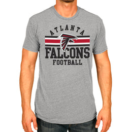 Atlanta Falcons NFL Adult Short Sleeve Team Stripe Tee - Sport Gray