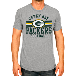 Green Bay Packers NFL Adult Short Sleeve Team Stripe Tee - Sport Gray