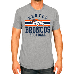 Denver Broncos NFL Adult Short Sleeve Team Stripe Tee - Sport Gray