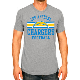 Los Angeles Chargers NFL Adult Short Sleeve Team Stripe Tee - Sport Gray