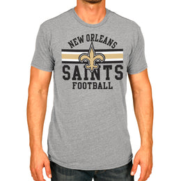 New Orleans Saints NFL Adult Short Sleeve Team Stripe Tee - Sport Gray