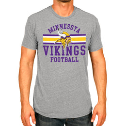 Minnesota Vikings NFL Adult Short Sleeve Team Stripe Tee - Sport Gray