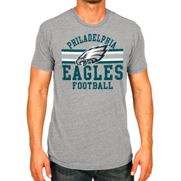 Philadelphia Eagles NFL Adult Short Sleeve Team Stripe Tee - Sport Gray