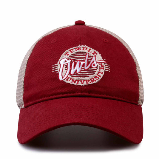 Temple Owls The Game NCAA  Patch Meshback Snapback Hat - Maroon