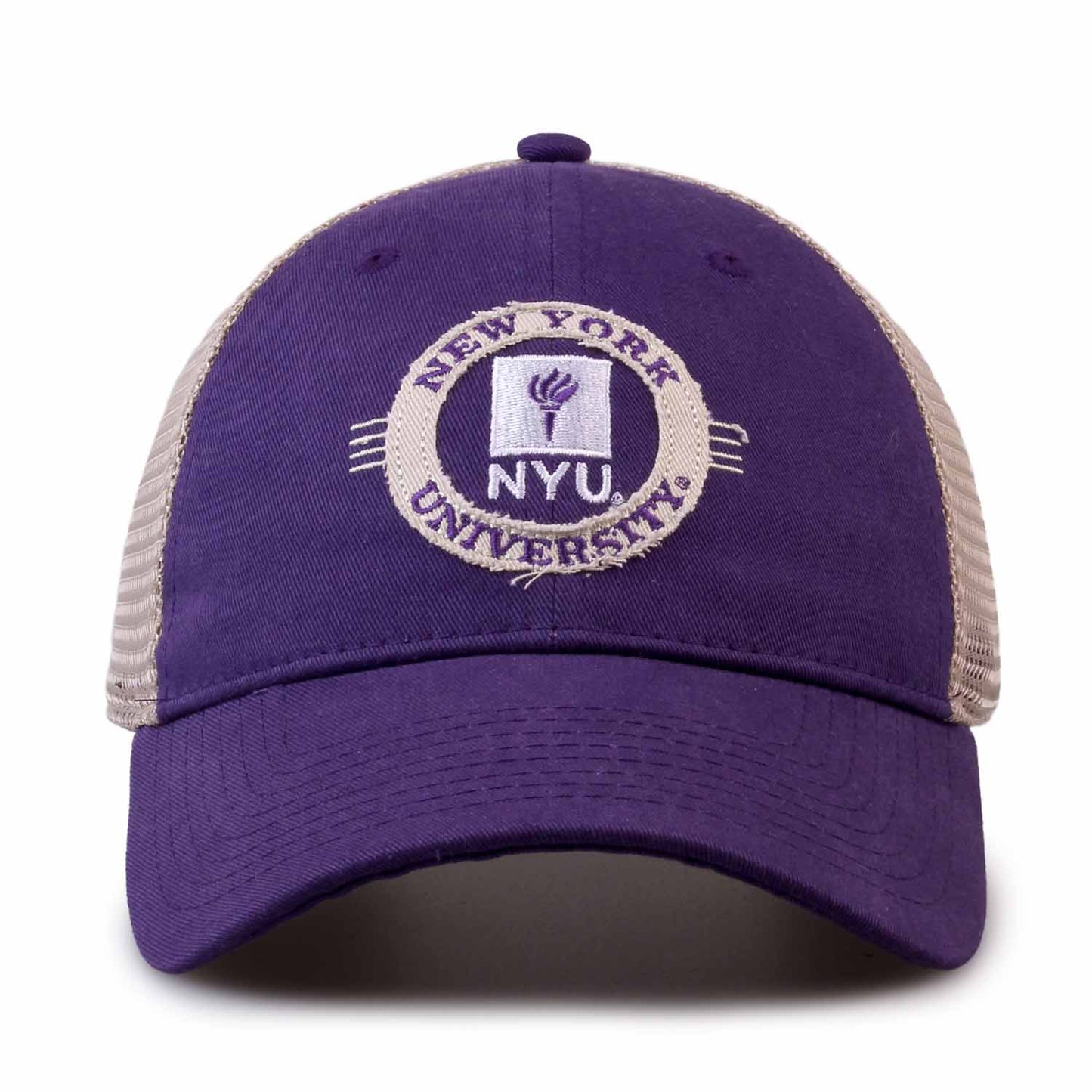 NYU Violets The Game NCAA  Patch Meshback Snapback Hat - Purple