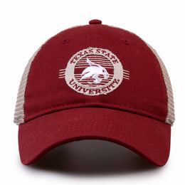 Texas State Bobcats The Game NCAA  Patch Meshback Snapback Hat - Maroon