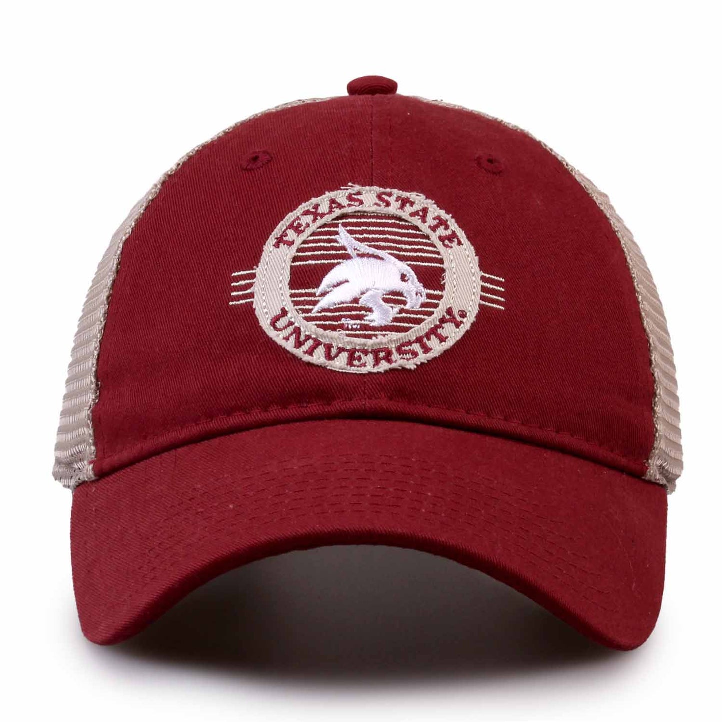Texas State Bobcats The Game NCAA  Patch Meshback Snapback Hat - Maroon