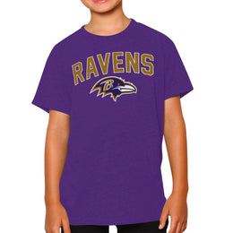 Baltimore Ravens NFL Youth Home Team Tee- Youth Pro Football T-Shirt For Boys & Girls Kids clothes - Purple