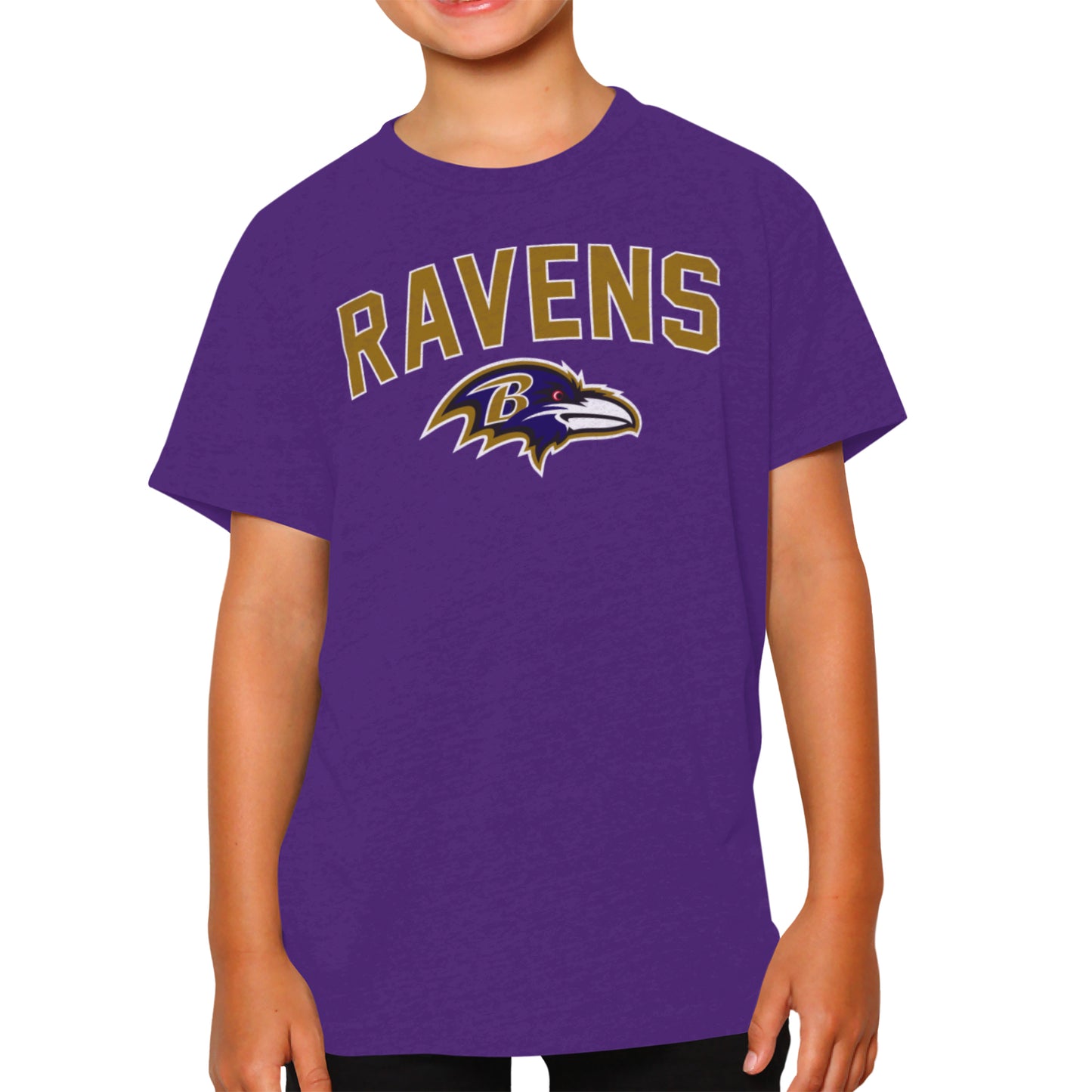 Baltimore Ravens NFL Youth Home Team Tee- Youth Pro Football T-Shirt For Boys & Girls Kids clothes - Purple