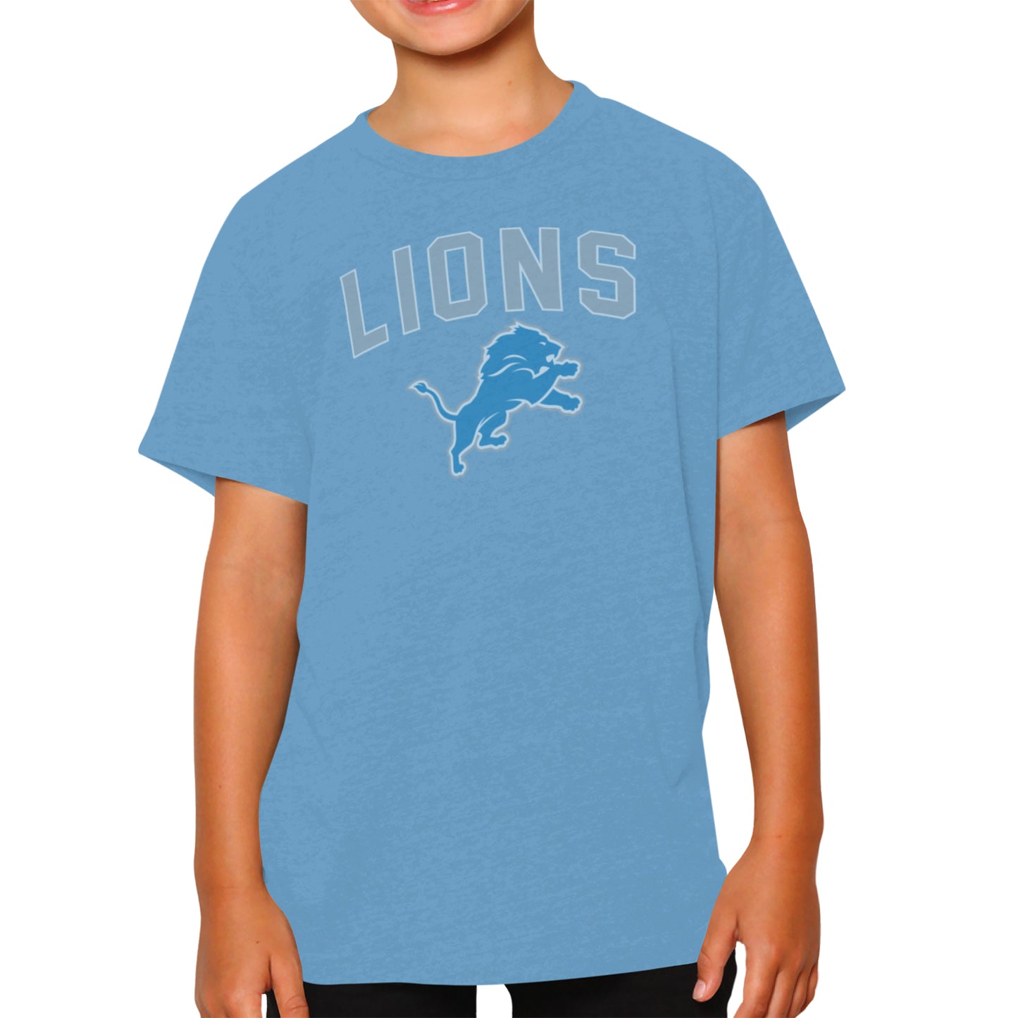 Detroit Lions NFL Youth Home Team Tee- Youth Pro Football T-Shirt For Boys & Girls Kids clothes - Light Blue