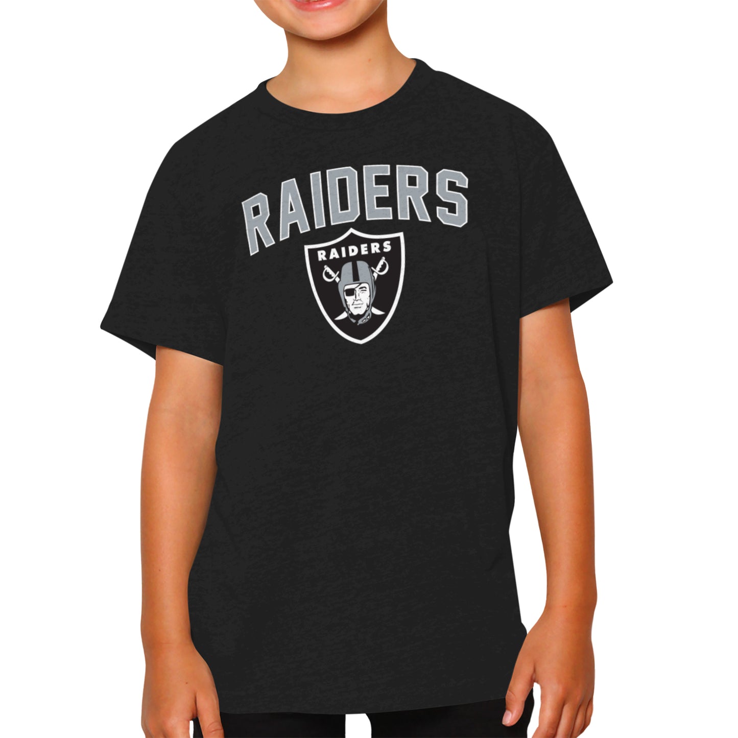 Las Vegas Raiders NFL Youth Home Team Tee- Youth Pro Football T-Shirt For Boys & Girls Kids clothes - Black