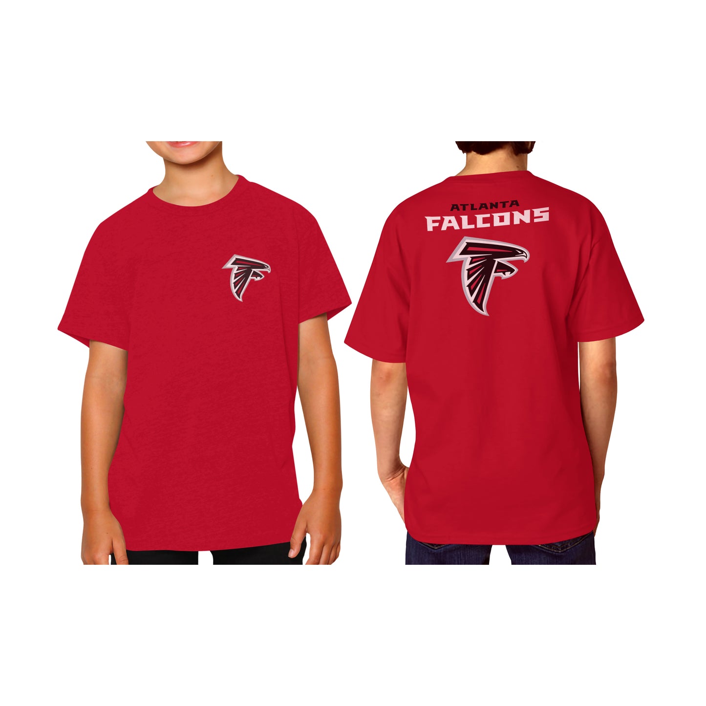 Atlanta Falcons Team Fan Apparel NFL Youth Final Countdown Tee- Pro Football T-Shirt For Boys & Girls - Red