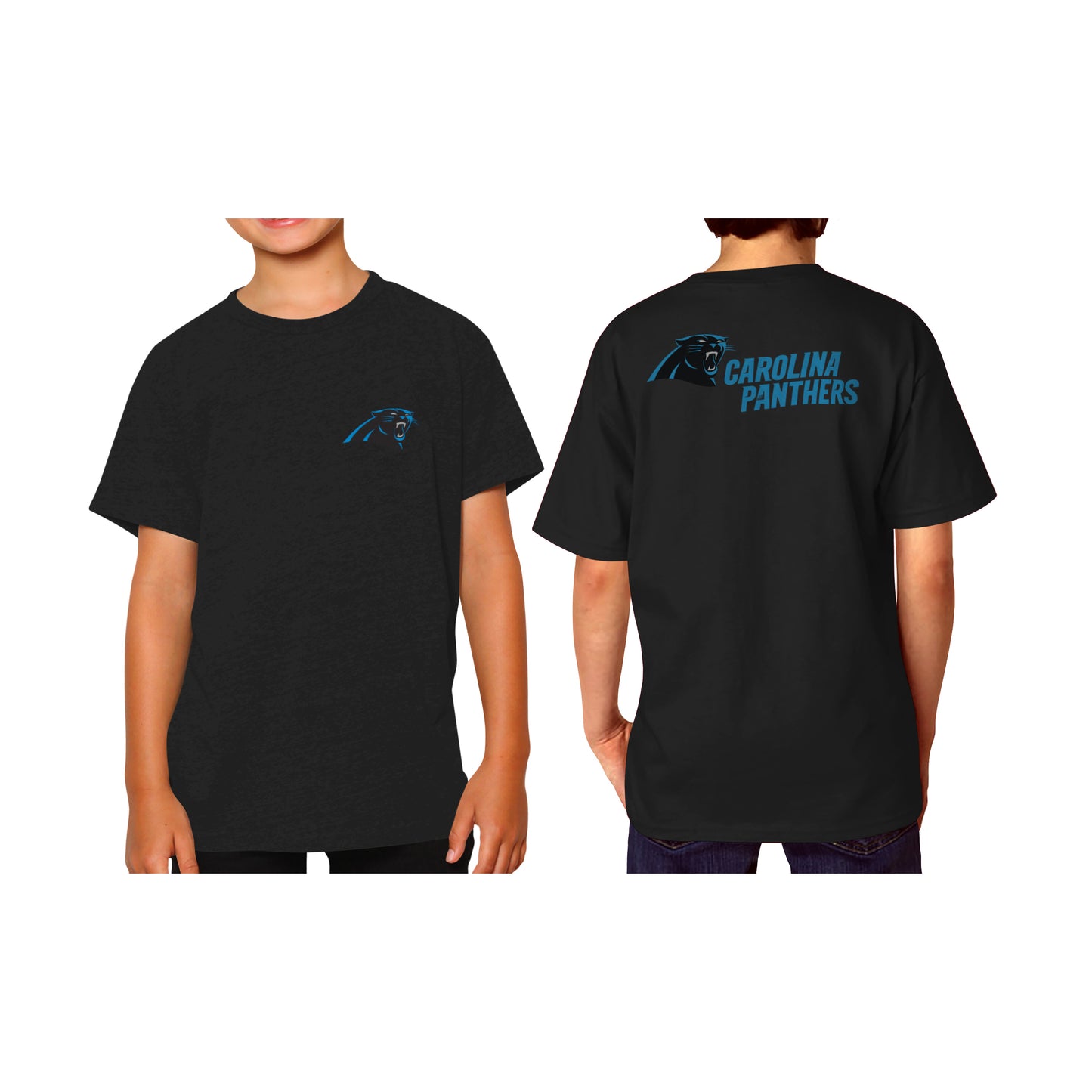 Carolina Panthers Team Fan Apparel NFL Youth Final Countdown Tee- Pro Football T-Shirt For Boys & Girls - Black
