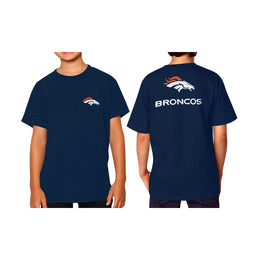 Denver Broncos Team Fan Apparel NFL Youth Final Countdown Tee- Pro Football T-Shirt For Boys & Girls - Navy