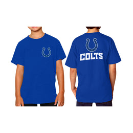 Indianapolis Colts Team Fan Apparel NFL Youth Final Countdown Tee- Pro Football T-Shirt For Boys & Girls - Royal