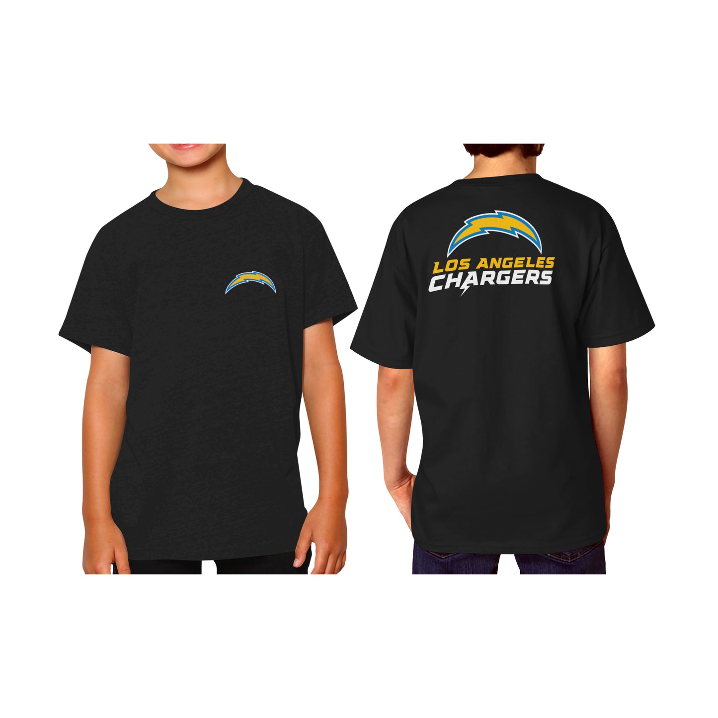Los Angeles Chargers Team Fan Apparel NFL Youth Final Countdown Tee- Pro Football T-Shirt For Boys & Girls - Black