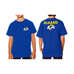 Los Angeles Rams Team Fan Apparel NFL Youth Final Countdown Tee- Pro Football T-Shirt For Boys & Girls - Royal