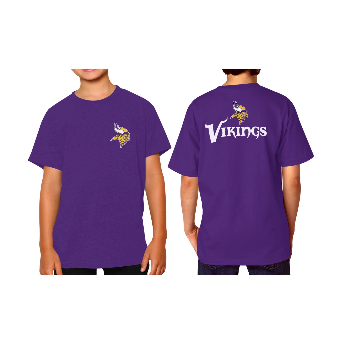 Minnesota Vikings Team Fan Apparel NFL Youth Final Countdown Tee- Pro Football T-Shirt For Boys & Girls - Purple
