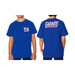 New York Giants Team Fan Apparel NFL Youth Final Countdown Tee- Pro Football T-Shirt For Boys & Girls - Royal