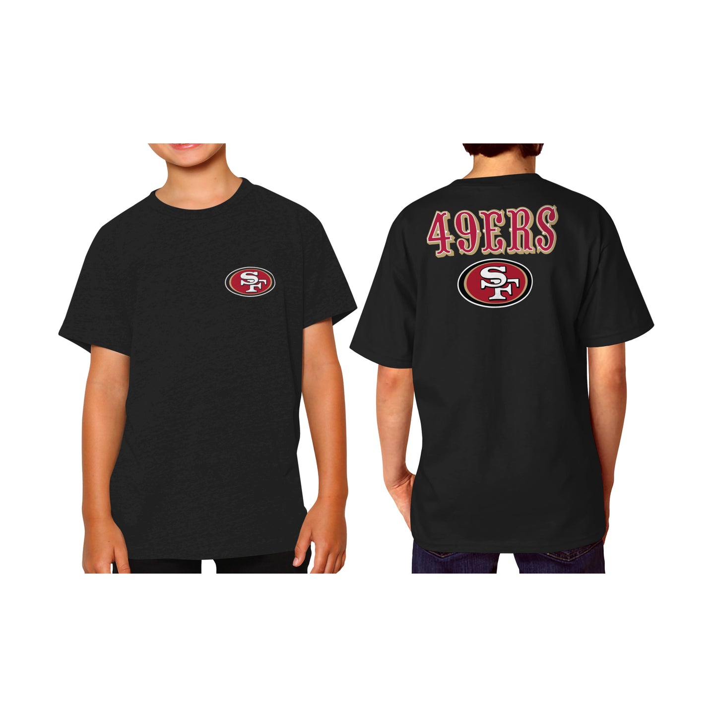 San Francisco 49ers Team Fan Apparel NFL Youth Final Countdown Tee- Pro Football T-Shirt For Boys & Girls - Black