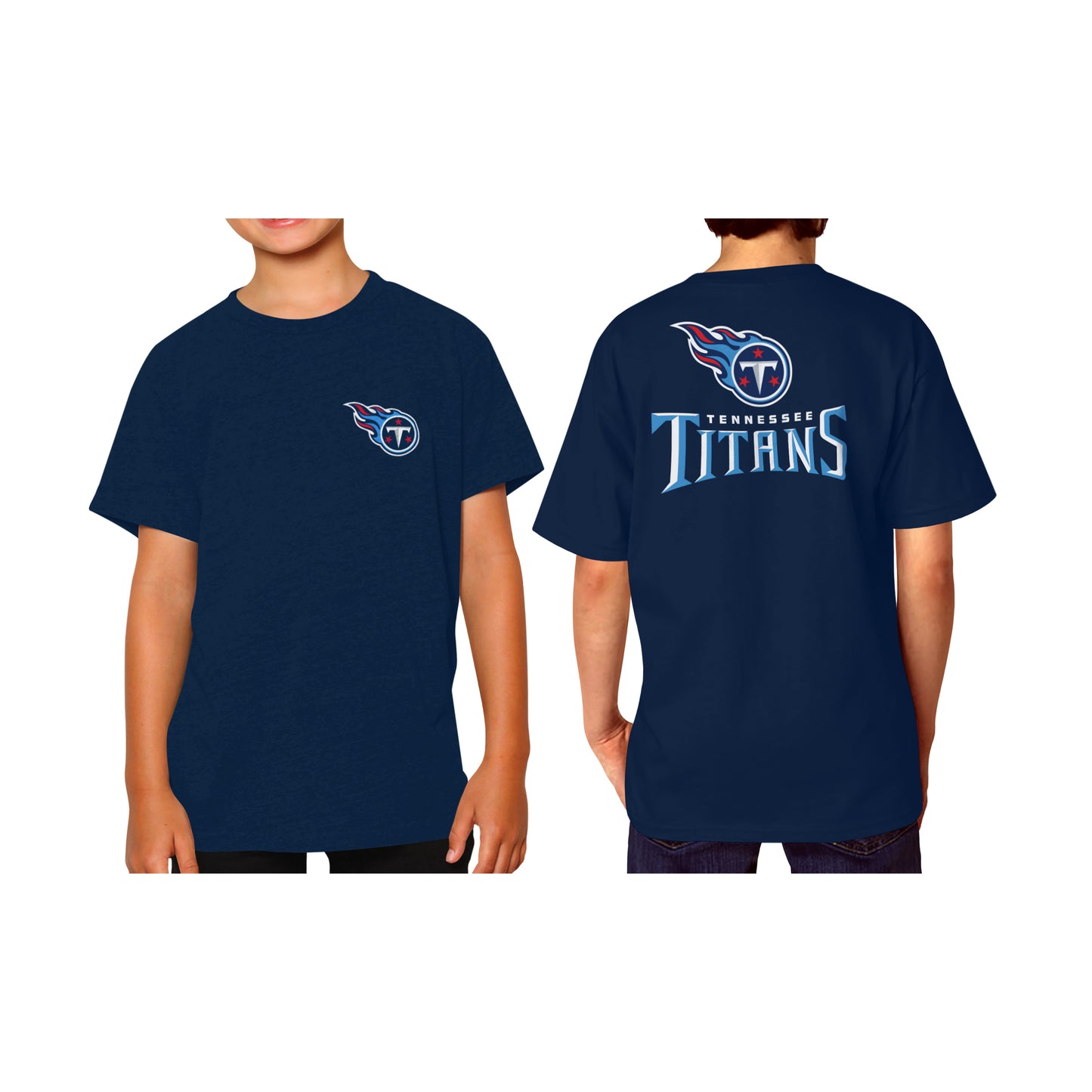 Tennessee Titans Team Fan Apparel NFL Youth Final Countdown Tee- Pro Football T-Shirt For Boys & Girls - Navy