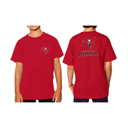 Tampa Bay Buccaneers Team Fan Apparel NFL Youth Final Countdown Tee- Pro Football T-Shirt For Boys & Girls - Red