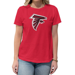 Atlanta Falcons NFL Womens Heather Logo Relaxed Fit T-Shirt - Red