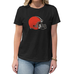 Cleveland Browns NFL Womens Heather Logo Relaxed Fit T-Shirt - Black