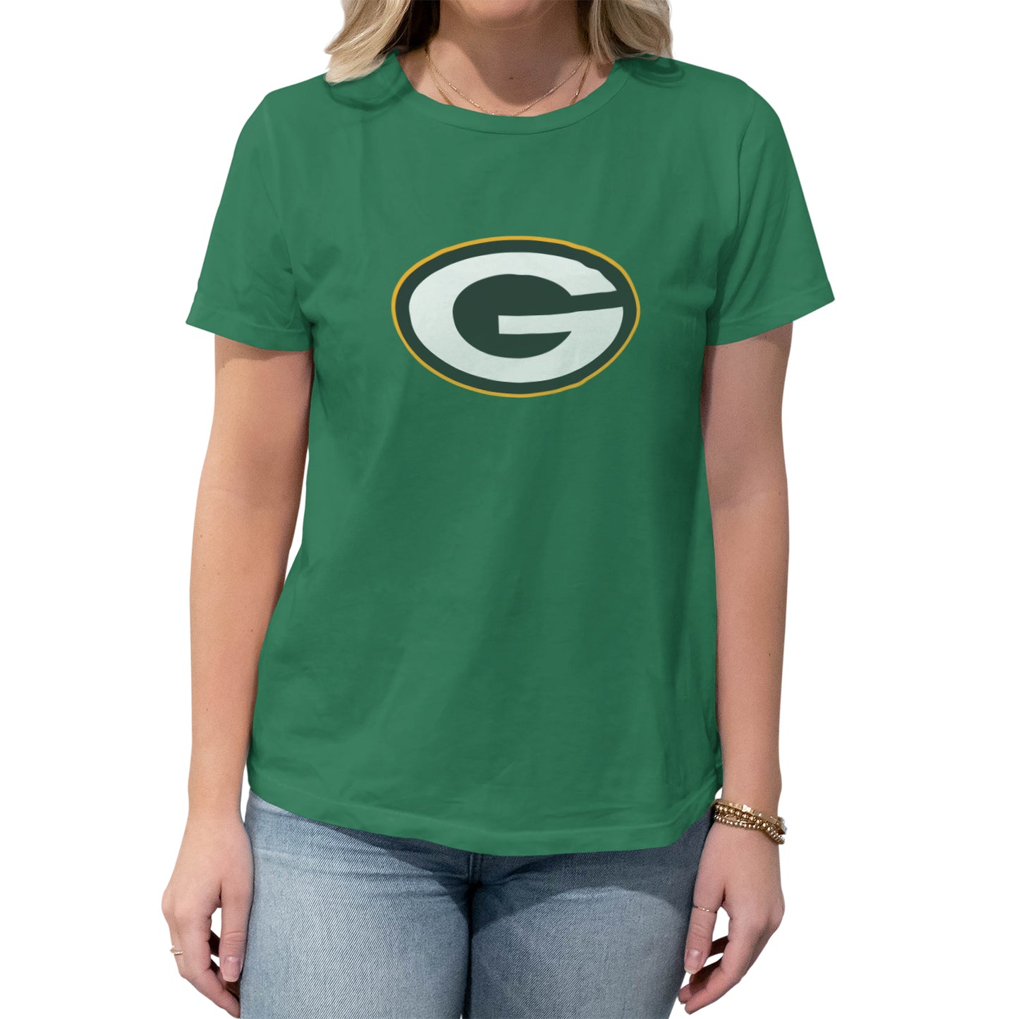 Green Bay Packers NFL Womens Heather Logo Relaxed Fit T-Shirt - Green