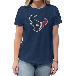 Houston Texans NFL Womens Heather Logo Relaxed Fit T-Shirt - Navy