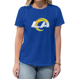 Los Angeles Rams NFL Womens Heather Logo Relaxed Fit T-Shirt - Royal