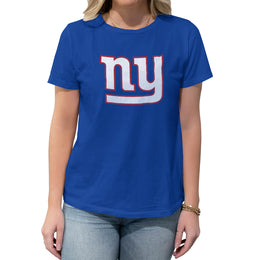 New York Giants NFL Womens Heather Logo Relaxed Fit T-Shirt - Royal