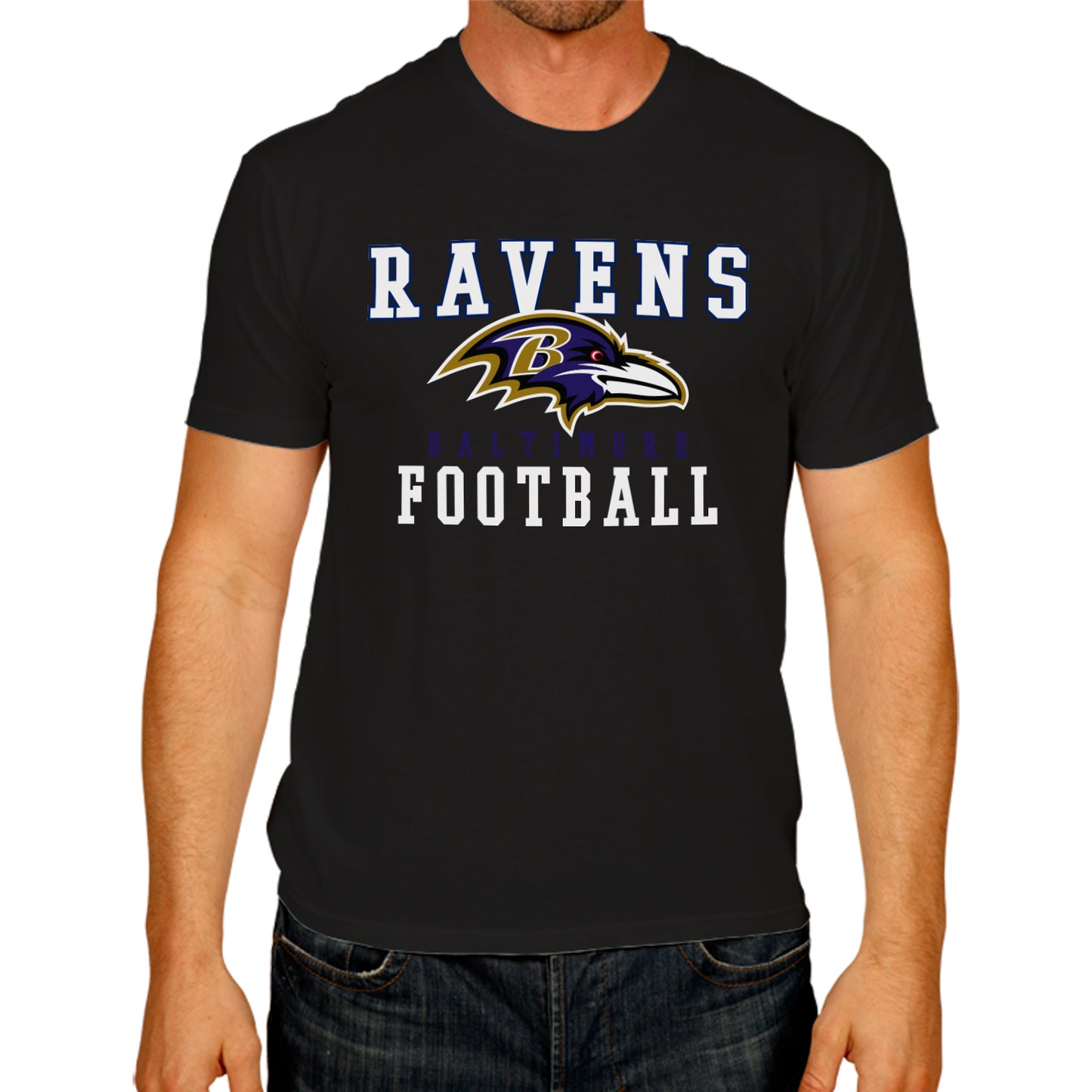 Baltimore Ravens NFL Core Fan Adult Pro Football T-Shirt - Black