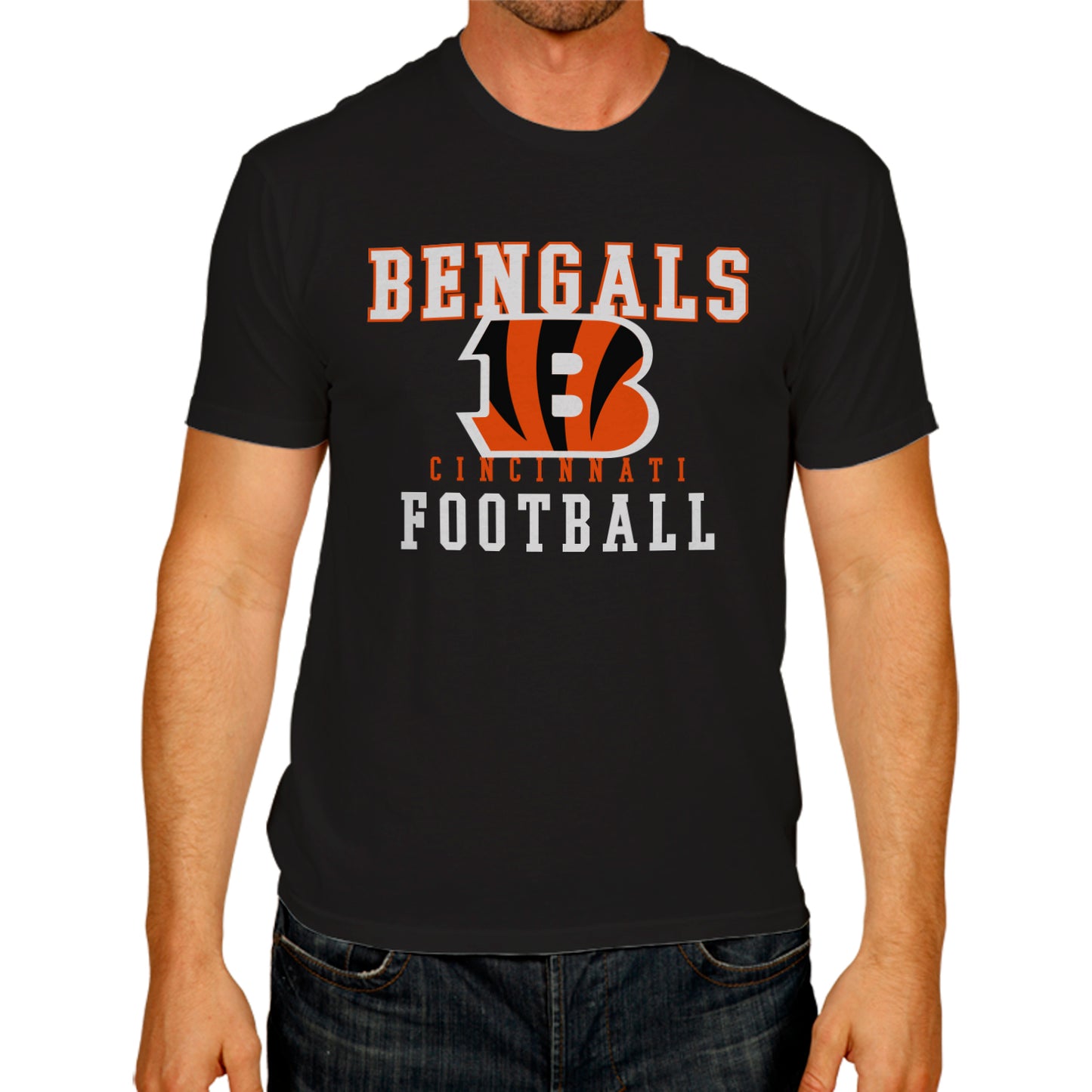 Cincinnati Bengals NFL Core Fan Adult Pro Football T-Shirt - Black