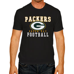 Green Bay Packers NFL Core Fan Adult Pro Football T-Shirt - Black