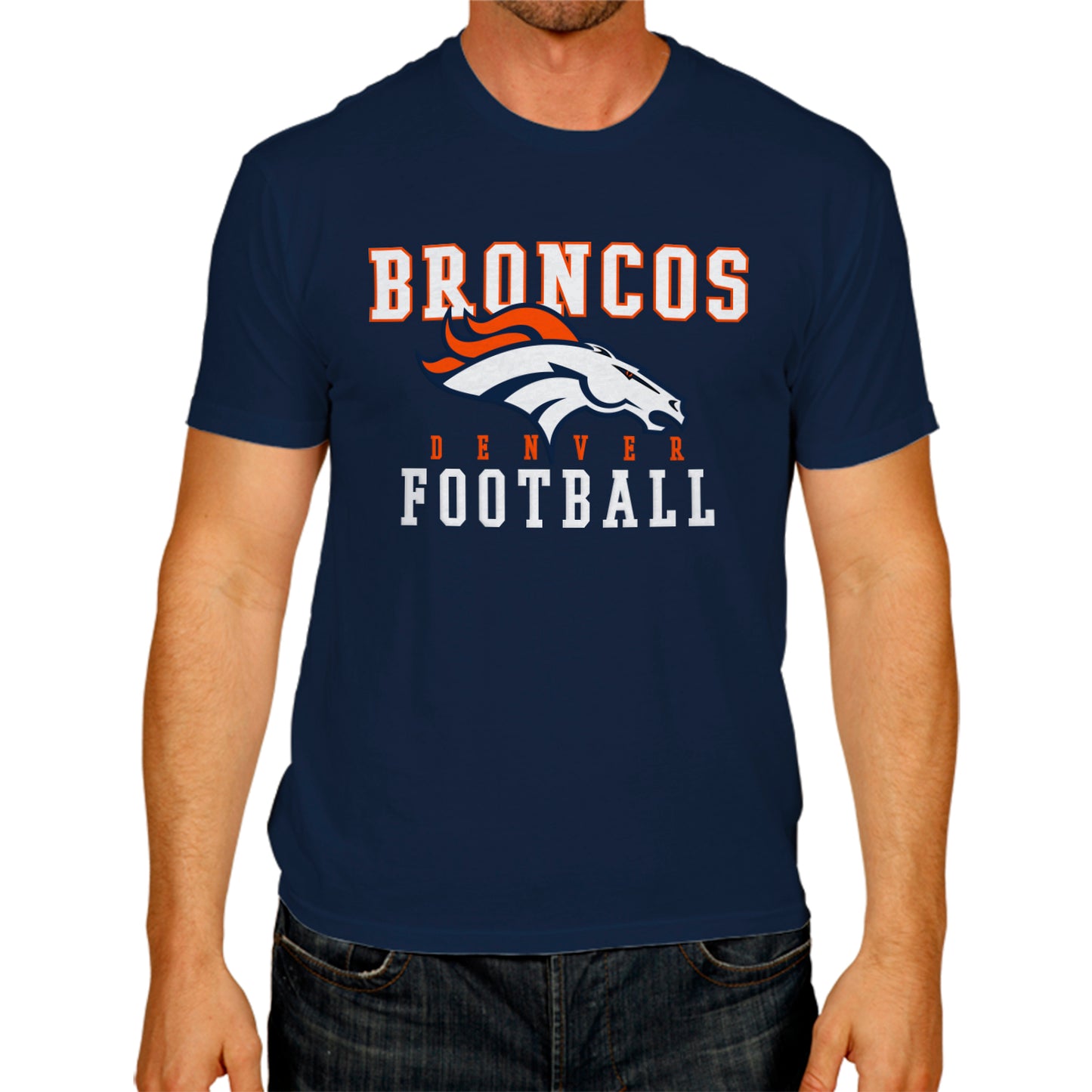 Denver Broncos NFL Core Fan Adult Pro Football T-Shirt - Navy