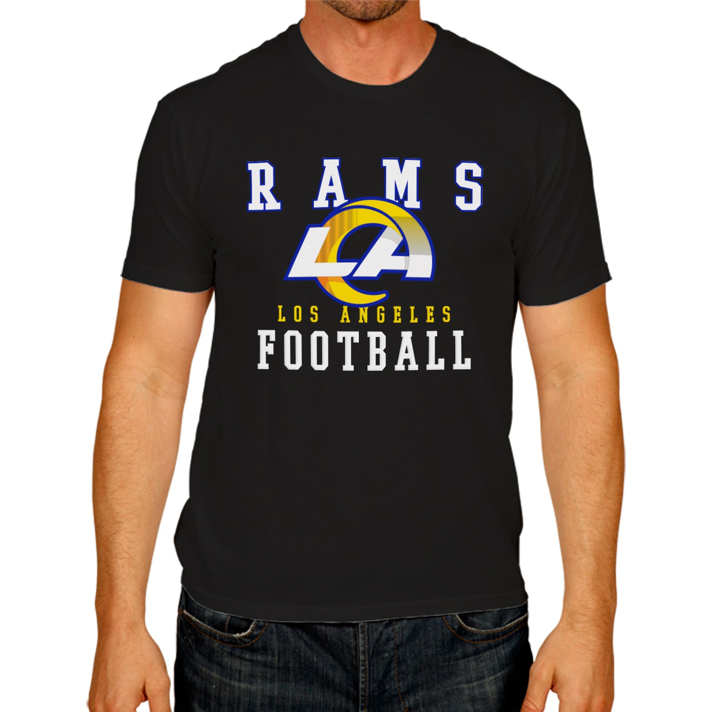 Los Angeles Rams NFL Core Fan Adult Pro Football T-Shirt - Black
