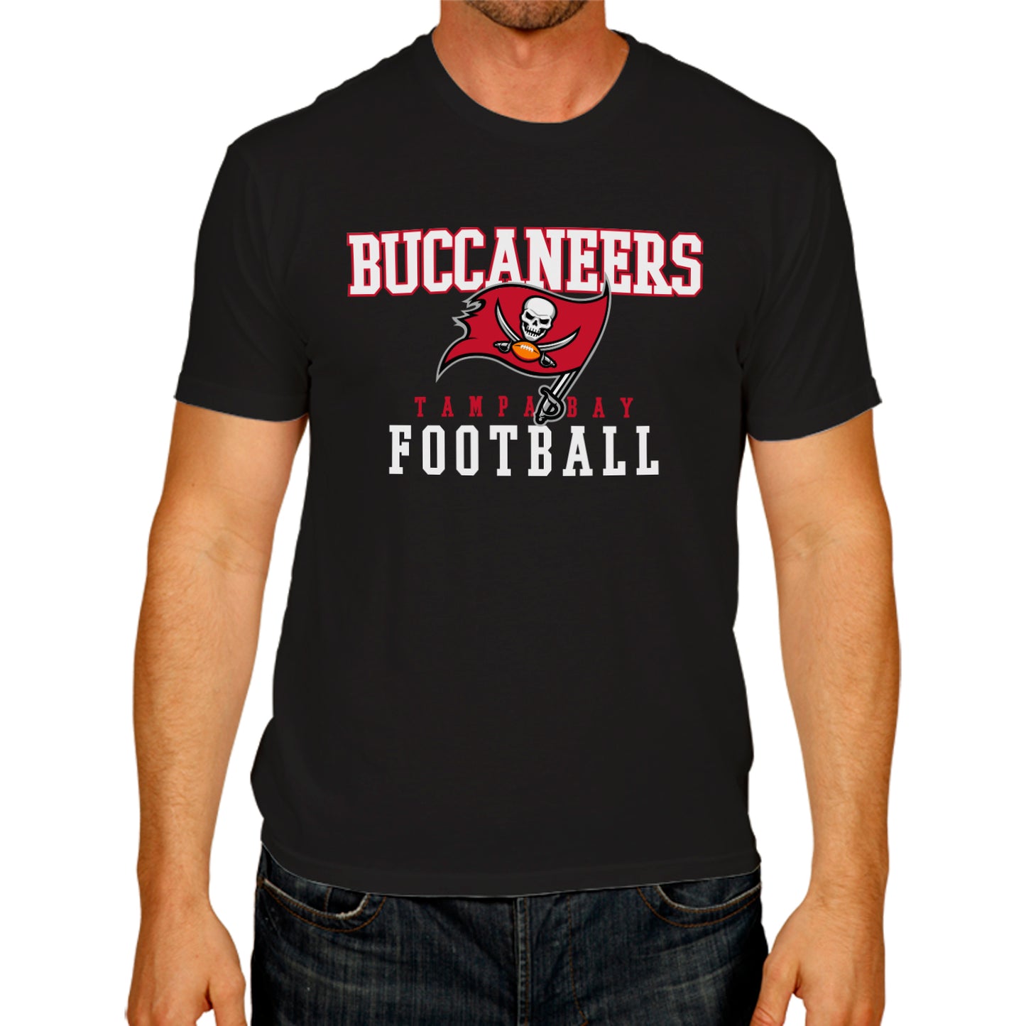 Tampa Bay Buccaneers NFL Core Fan Adult Pro Football T-Shirt - Black
