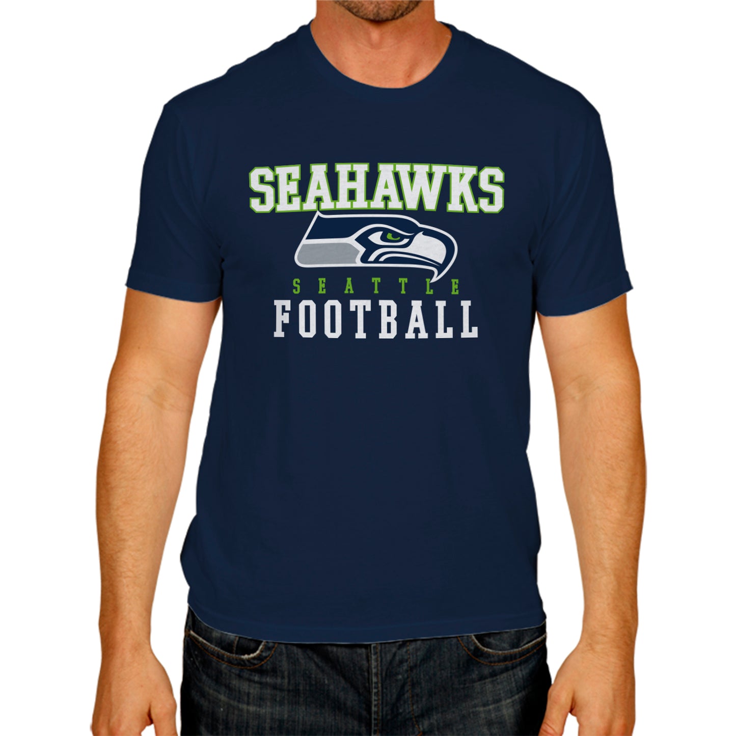 Seattle Seahawks NFL Core Fan Adult Pro Football T-Shirt - Navy