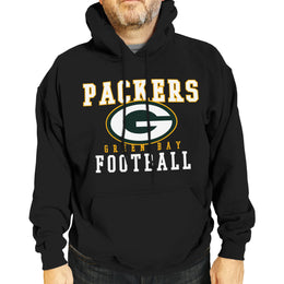 Green Bay Packers NFL Core Fan Adult Hooded Sweatshirt - Black