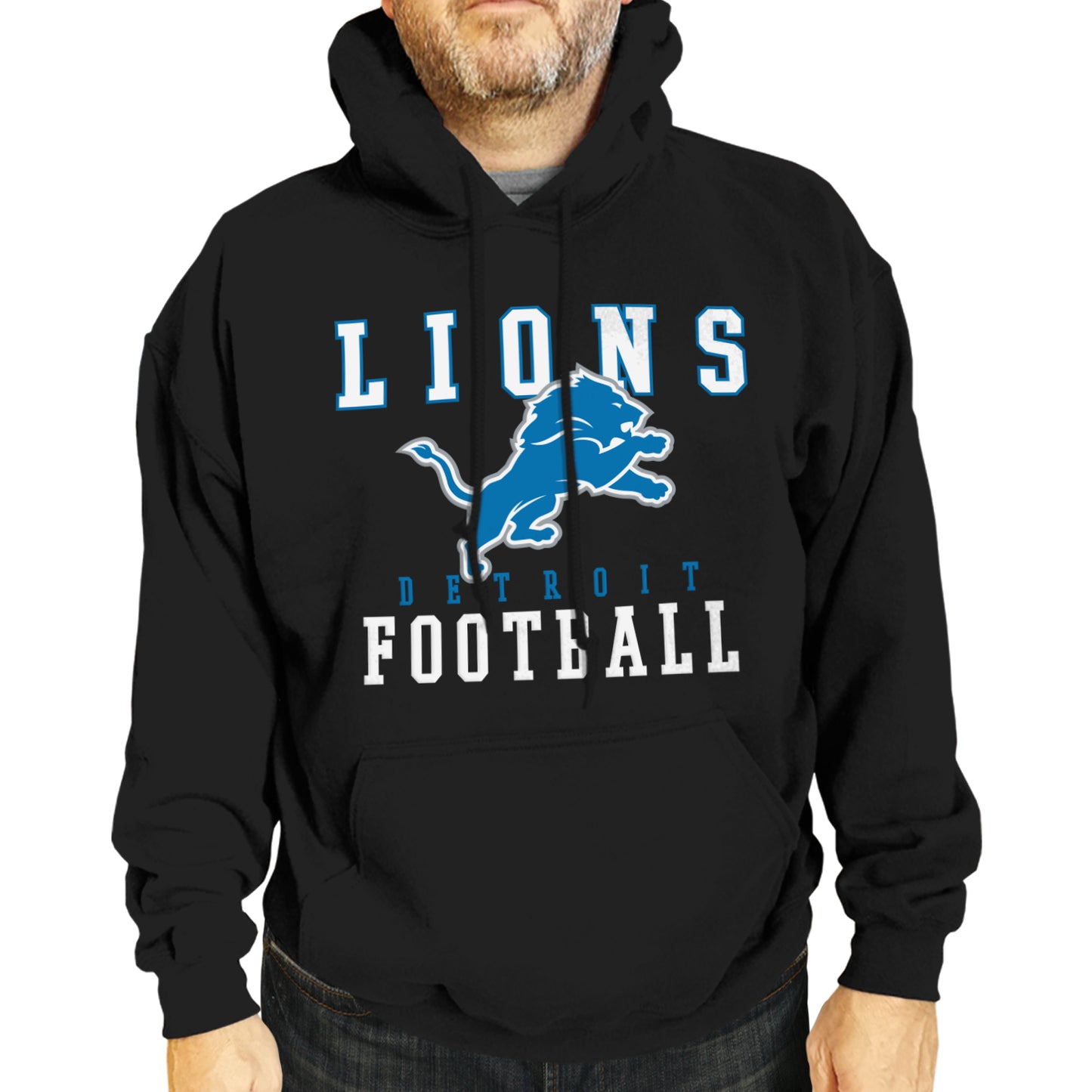 Detroit Lions NFL Core Fan Adult Hooded Sweatshirt - Black