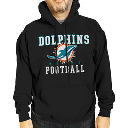 Miami Dolphins NFL Core Fan Adult Hooded Sweatshirt - Black