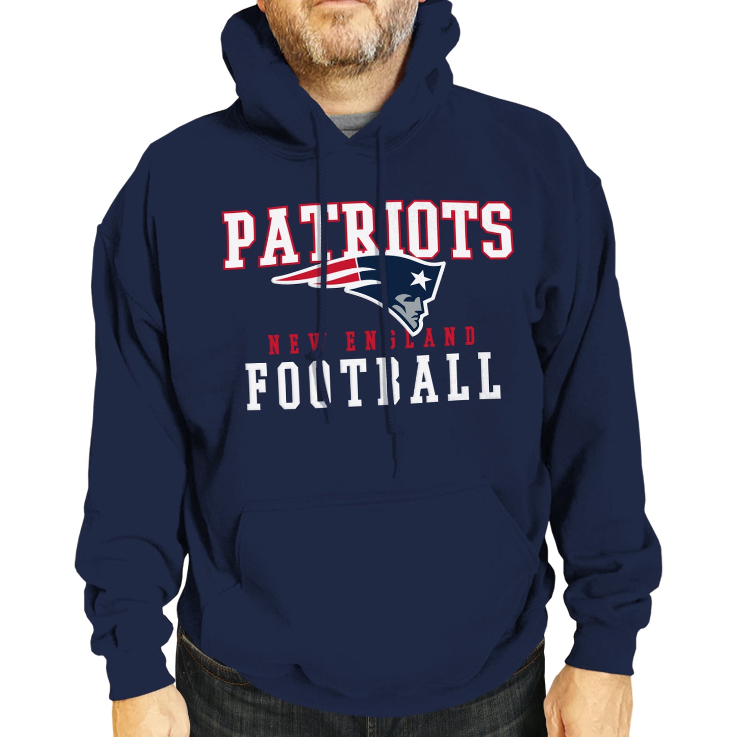 New England Patriots NFL Core Fan Adult Hooded Sweatshirt - Navy