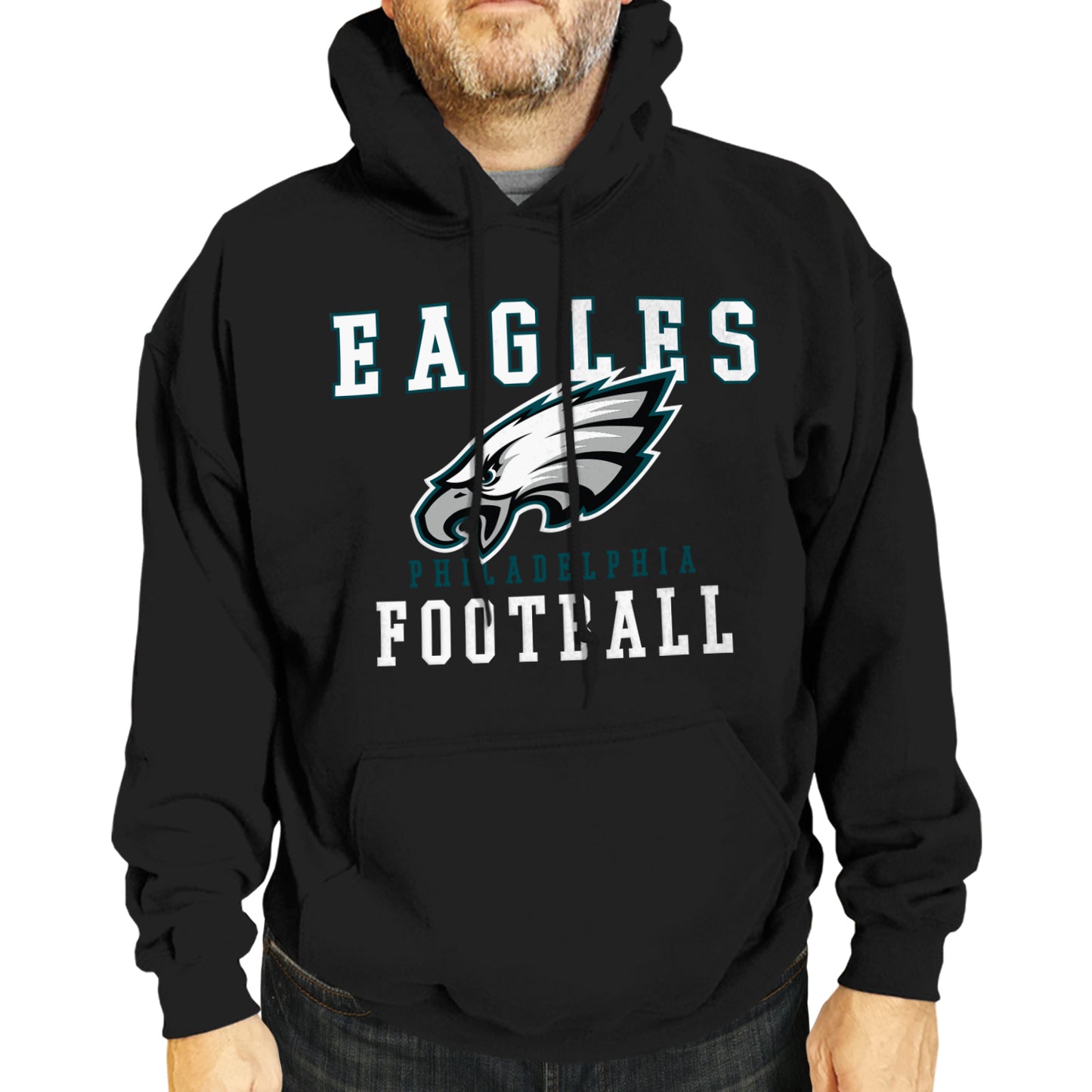 Philadelphia Eagles NFL Core Fan Adult Hooded Sweatshirt - Black