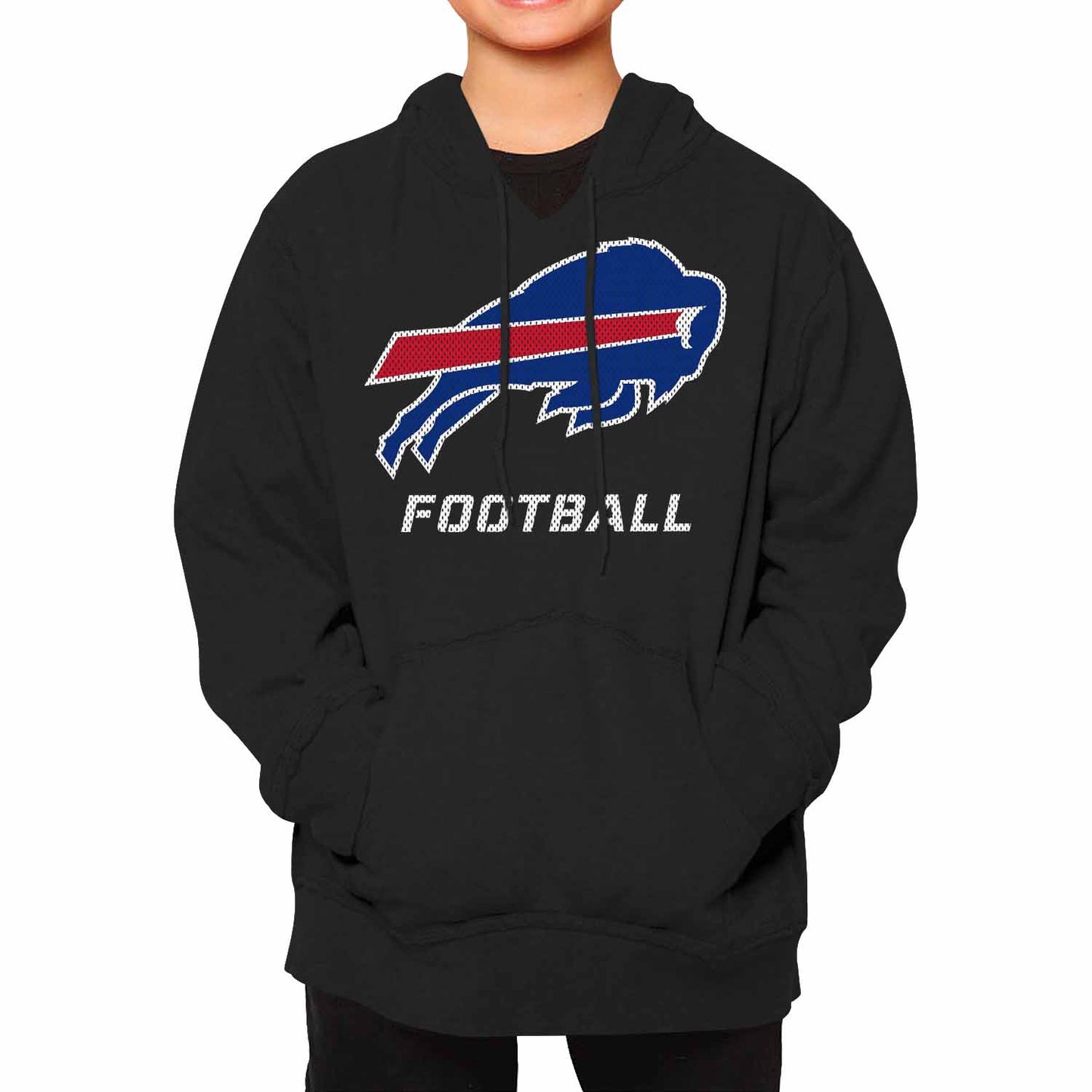 Buffalo Bills NFL Youth Run City Hoodie- Kids Pro Football Pullover Sweatshirt- Officially Licensed - Black